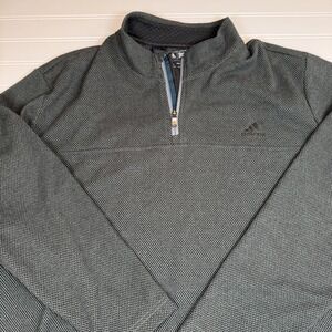 Adidas Golf 1/4 Zip Men's XXL 2XL Textured Pattern Green Black White GUC